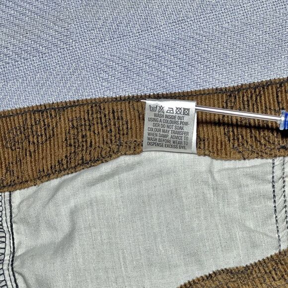 Run & Fly Brown Corduroy Paisley Flared Bell Bottom Pants Women's Sz 36R (38x32) - Picture 7 of 16